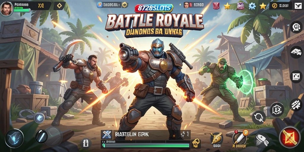Tangkapan layar dari gameplay Battle Royale yang seru dan mendebarkan di 8728SLOTS.