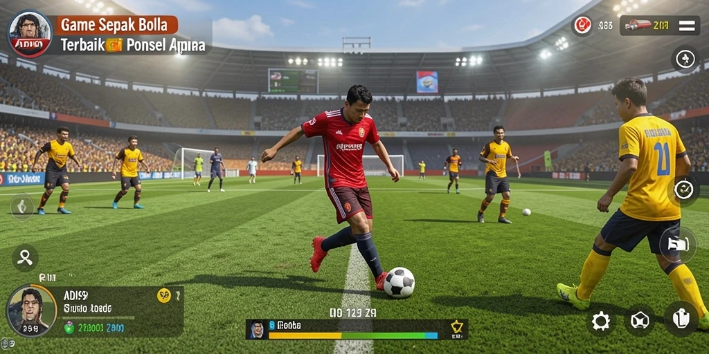 Gameplay seru dan pengalaman permainan sepak bola yang mendebarkan.