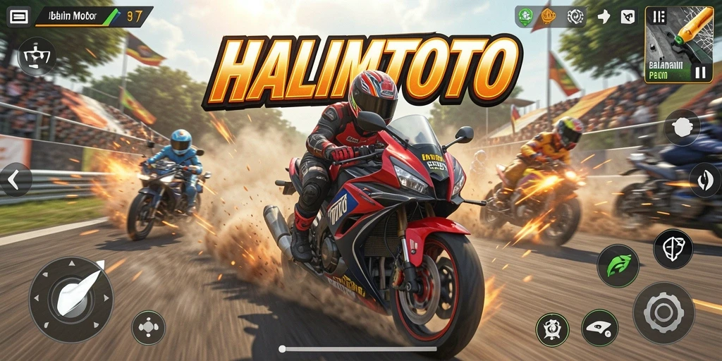 Menampilkan balapan motor yang seru dan mendebarkan di HALIMTOTO.