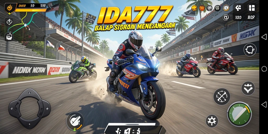 Tampilan gameplay seru dari balap motor di IDA777.