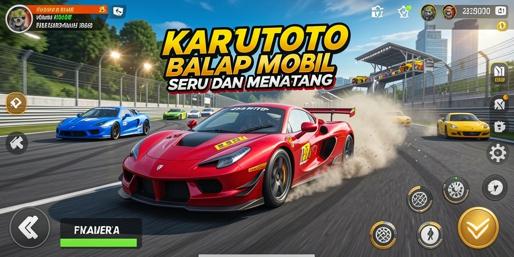 Tampilan gameplay KARTUTOTO dengan kecepatan tinggi dan aksi balap mendebarkan.