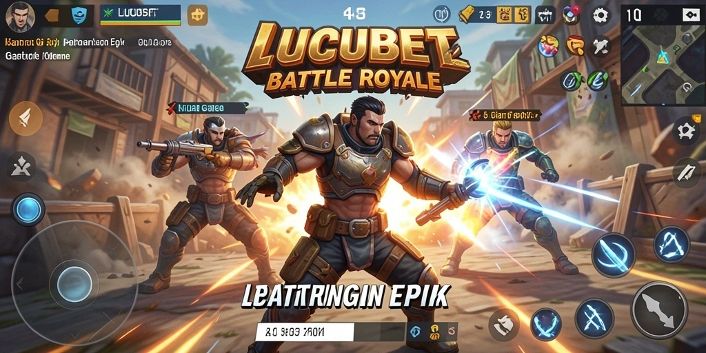 Tangkapan layar LUCUBET menampilkan aksi menegangkan dalam pertempuran Battle Royale.