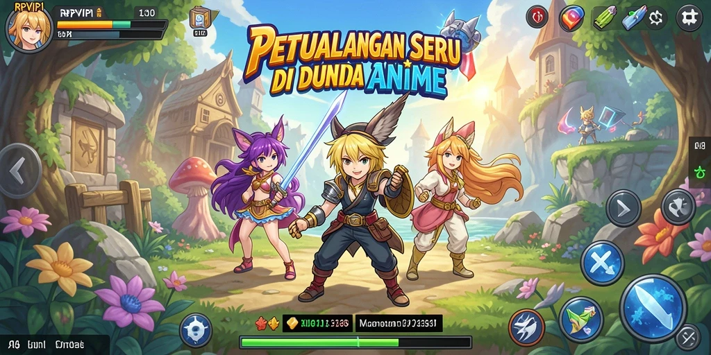 Tampilan gameplay seru RPVIP1 dengan karakter Anime yang dinamis.