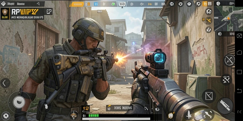 Gameplay RPVIP2 menampilkan aksi tembak-menembak yang mendebarkan.