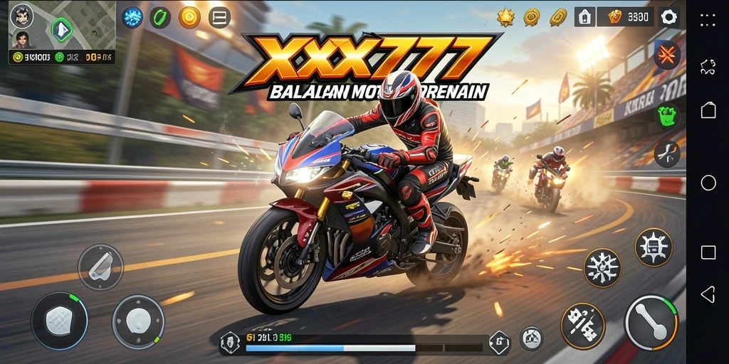 Gameplay menegangkan dari balapan motor XXX777.