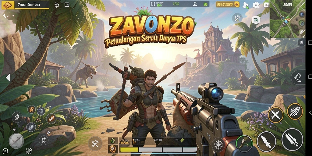Gameplay nyata ZAVONZO dalam pertempuran TPS menegangkan.
